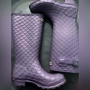 Mermaid Scale Hunter Rain boots big kids (Girls 6 Boys 5)